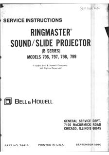 Bell and Howell 798 manual. Camera Instructions.